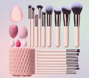 18-Pc Brush Set with Sponges & Holder